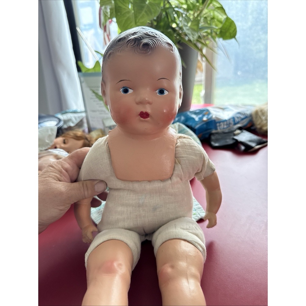 Antique Composition & Cloth Doll 18" Unbranded